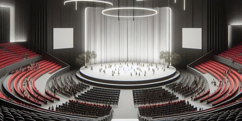 Futuristic concert venue for TheConcertNexus